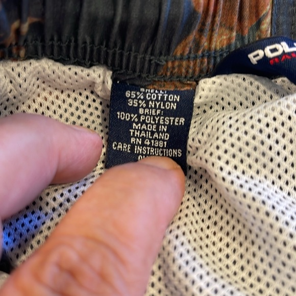 714 VINTAGE Ralph Lauren Polo classic Sport Blue Nylon Drawstring Shorts Size M - Picture 8 of 13